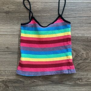 Topshop Rainbow Striped Tank Top